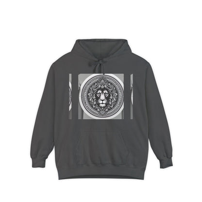 Monochrome Lion Design Hoodie, Cozy Unisex Hoodie, Gift for Him/Her, Stylish Casual Wear, Cool Streetwear