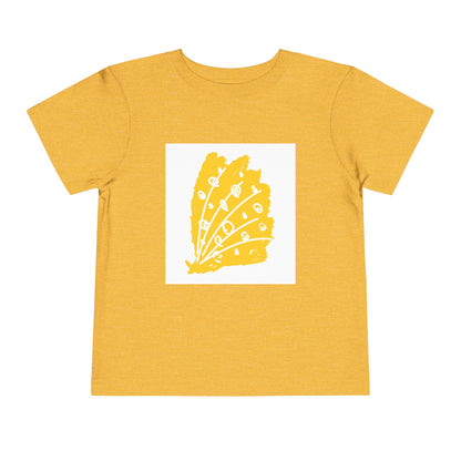 Sunny Leaf Toddler Tee, Cute Kid's Shirt, Summer Outfit, Nature Inspired Tee, Gift for Toddlers, Playtime Clothing, Eco-Friendly Tee