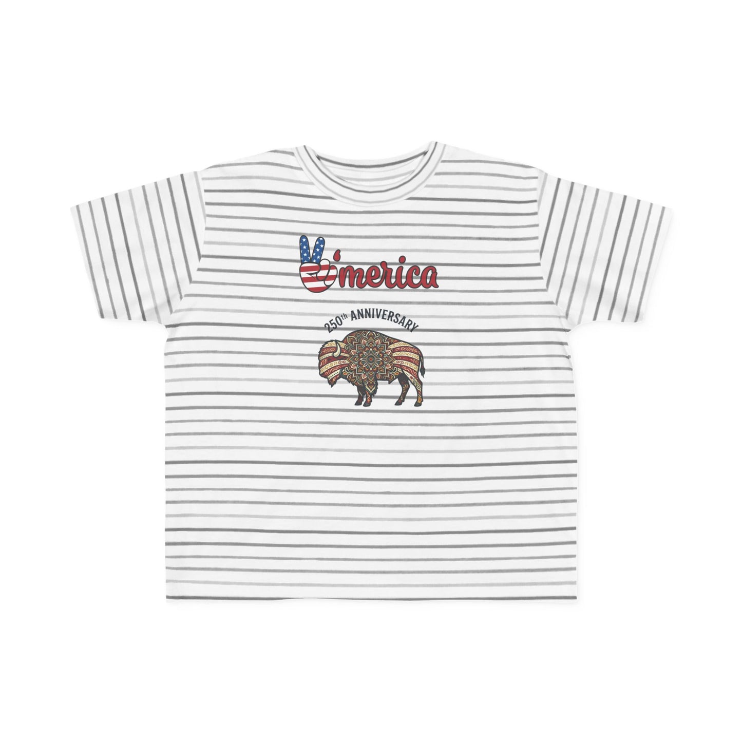 'Merica Bison Toddler Tee — Patriotic 4th of July Baby Shirt