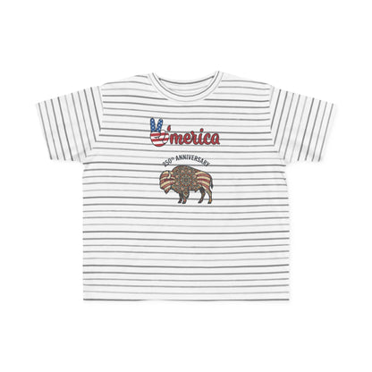'Merica Bison Toddler Tee — Patriotic 4th of July Baby Shirt
