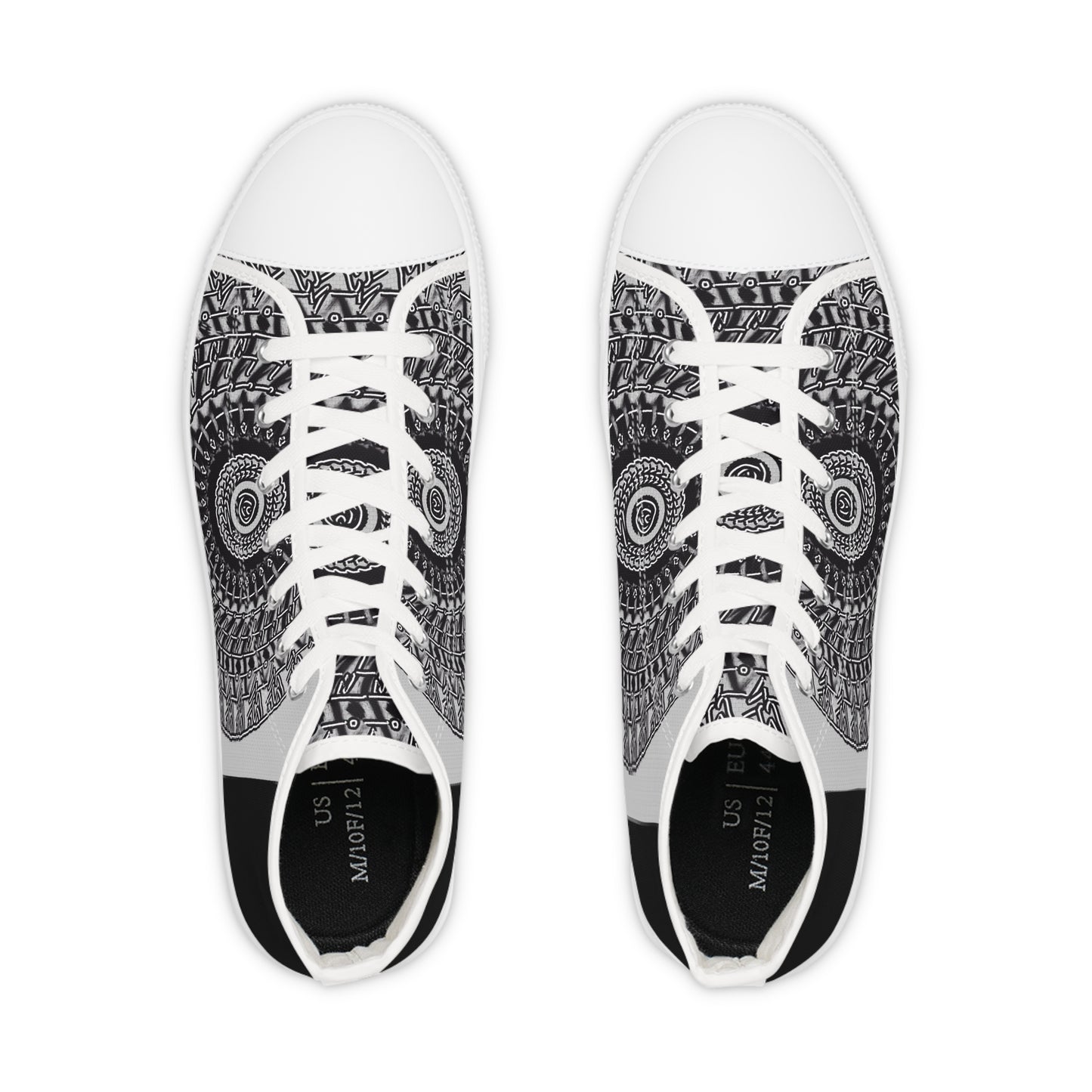 Stylish High Top Sneakers with Intricate Spiral Design