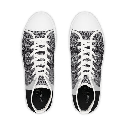 Stylish High Top Sneakers with Intricate Spiral Design