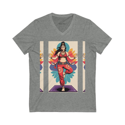 Colorful V-Neck Tee | Artistic T-Shirt, Unique Graphic Top, Casual Wear, Gift for Art Lovers, Summer Fashion