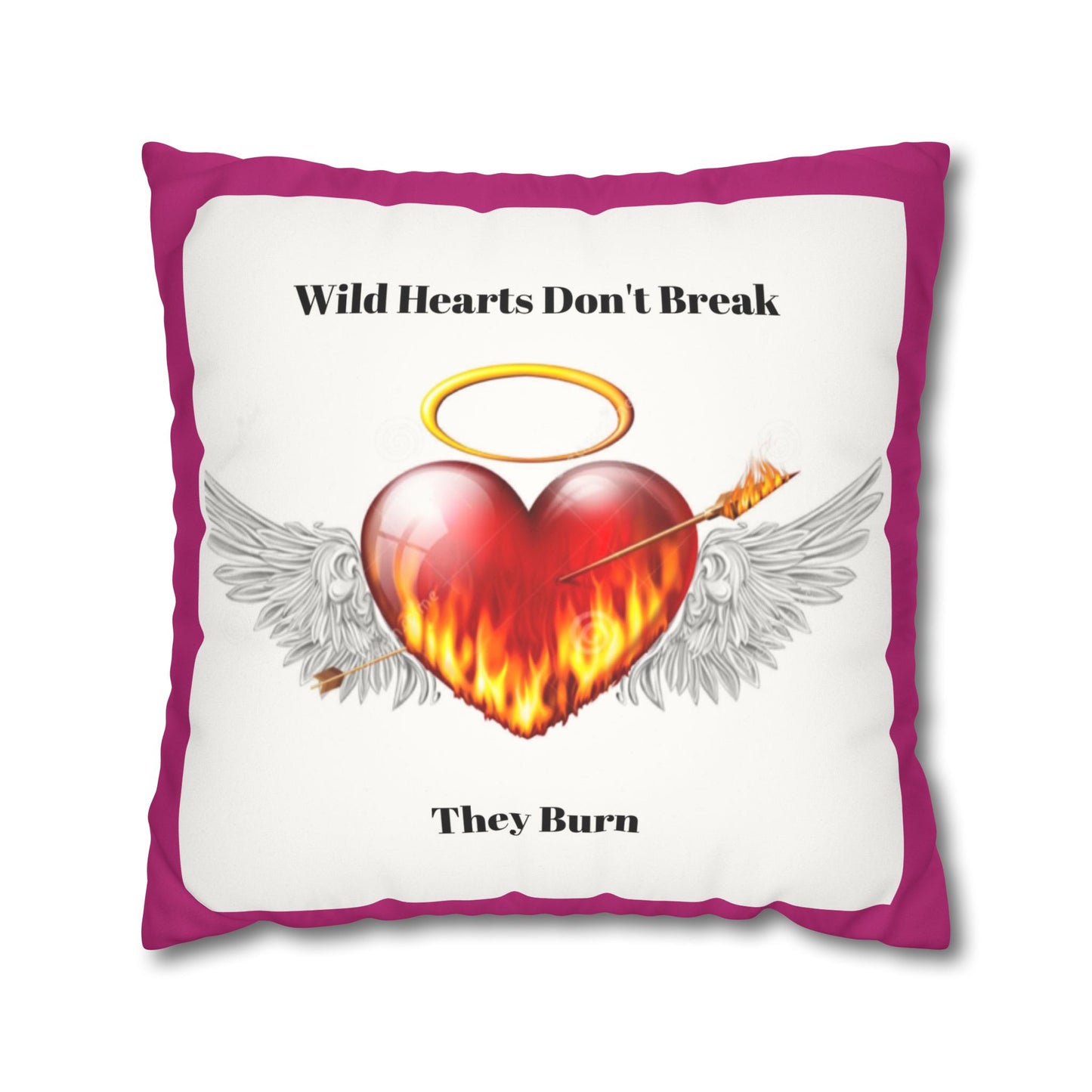 Wild Hearts Don't Break Faux Suede Pillowcase – Boho Decor for Heartfelt Spaces