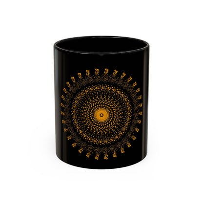 Mandala Pattern Accent Coffee Mug - 11oz & 15oz - Perfect Gift for Coffee Lovers