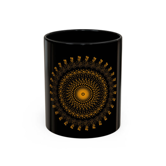 Mandala Pattern Accent Coffee Mug - 11oz & 15oz - Perfect Gift for Coffee Lovers