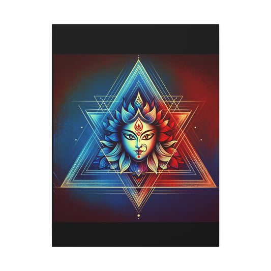 Durga Mandala Zen Triangle Canvas Print