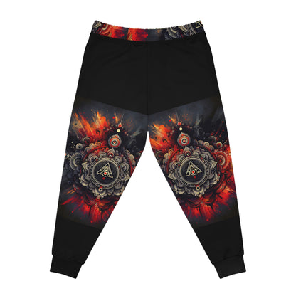 Vibrant Mandala Athletic Joggers, Trendy Workout Pants, Unisex Activewear, Colorful Loungewear, Perfect Gift for Fitness Enthusiasts