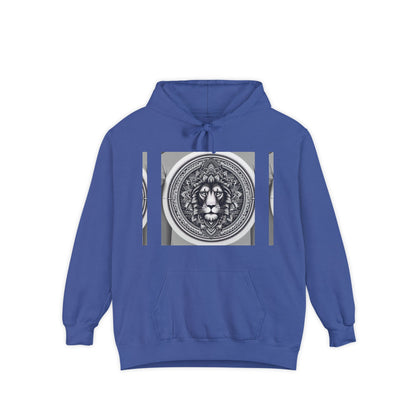 Monochrome Lion Design Hoodie, Cozy Unisex Hoodie, Gift for Him/Her, Stylish Casual Wear, Cool Streetwear