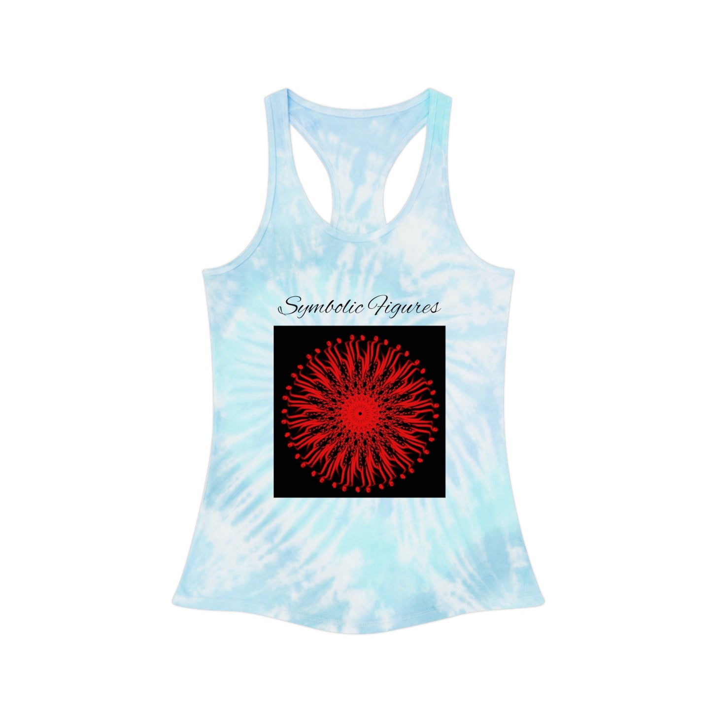Vibrant Tie Dye Racerback Tank Top, Boho Summer Top, Festival Wear, Yoga Shirt, Beach Outfit, Art-Inspired Activewear