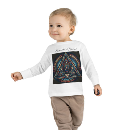 Colorful Toddler Long Sleeve Tee with Abstract Design, Perfect for Playdates, Birthdays, Everyday Wear, Gift for Kids, Cozy and Stylish