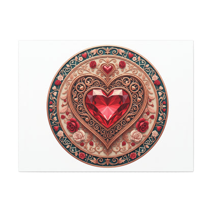 Heart Gem Mandala Canvas Print