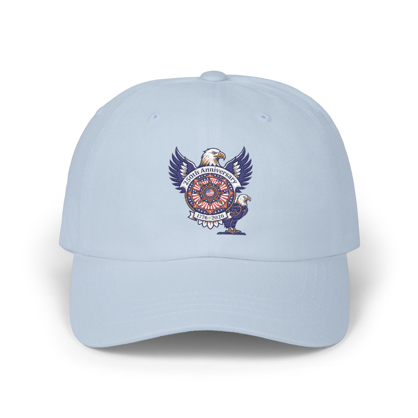 Dad Cap with Retro Eagle Crest Embroidered Patch
