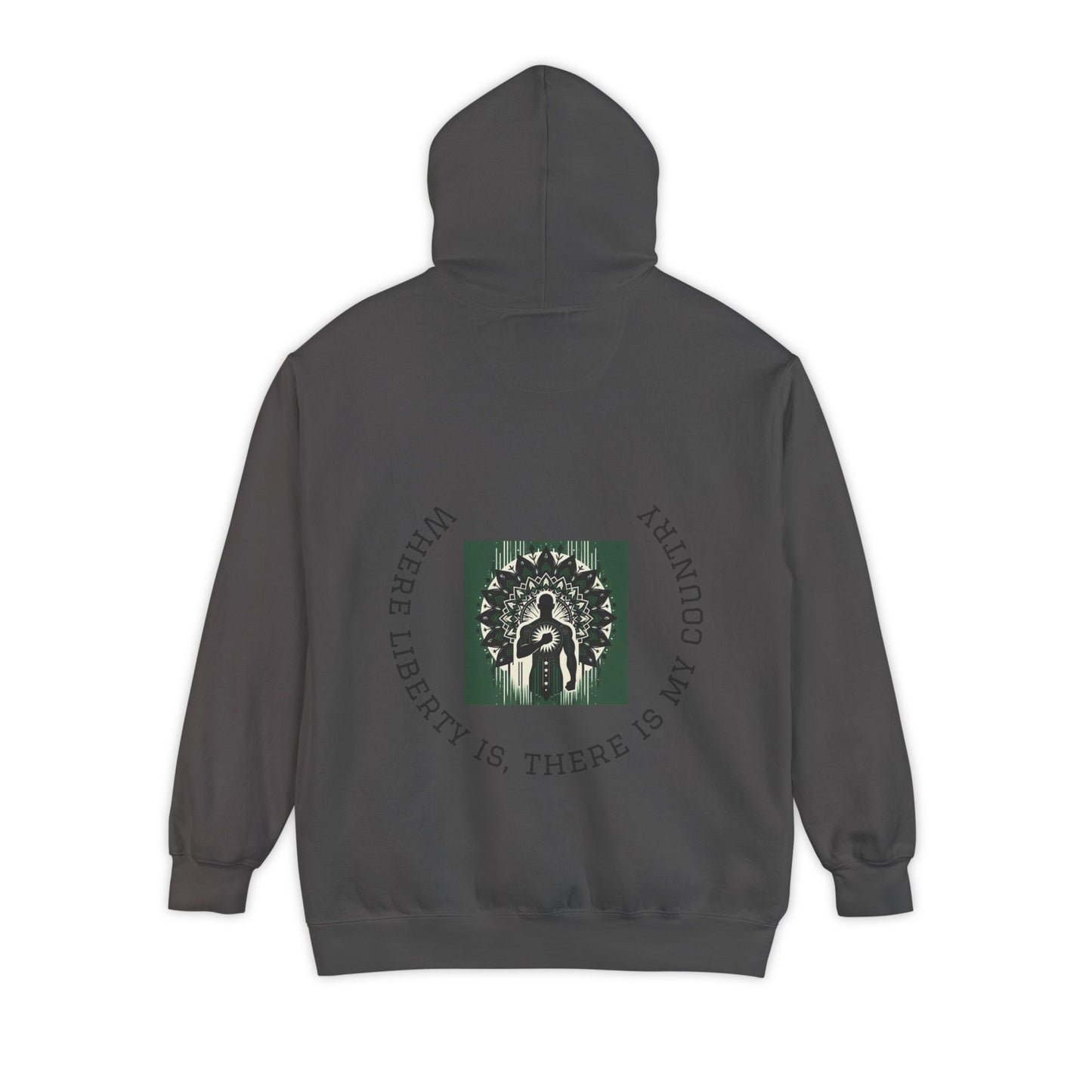 Patriotic Garment-Dyed Hoodie, Casual Sweatshirt, College Spirit Wear, Unisex Apparel, Comfortable Layering, Gift for Students