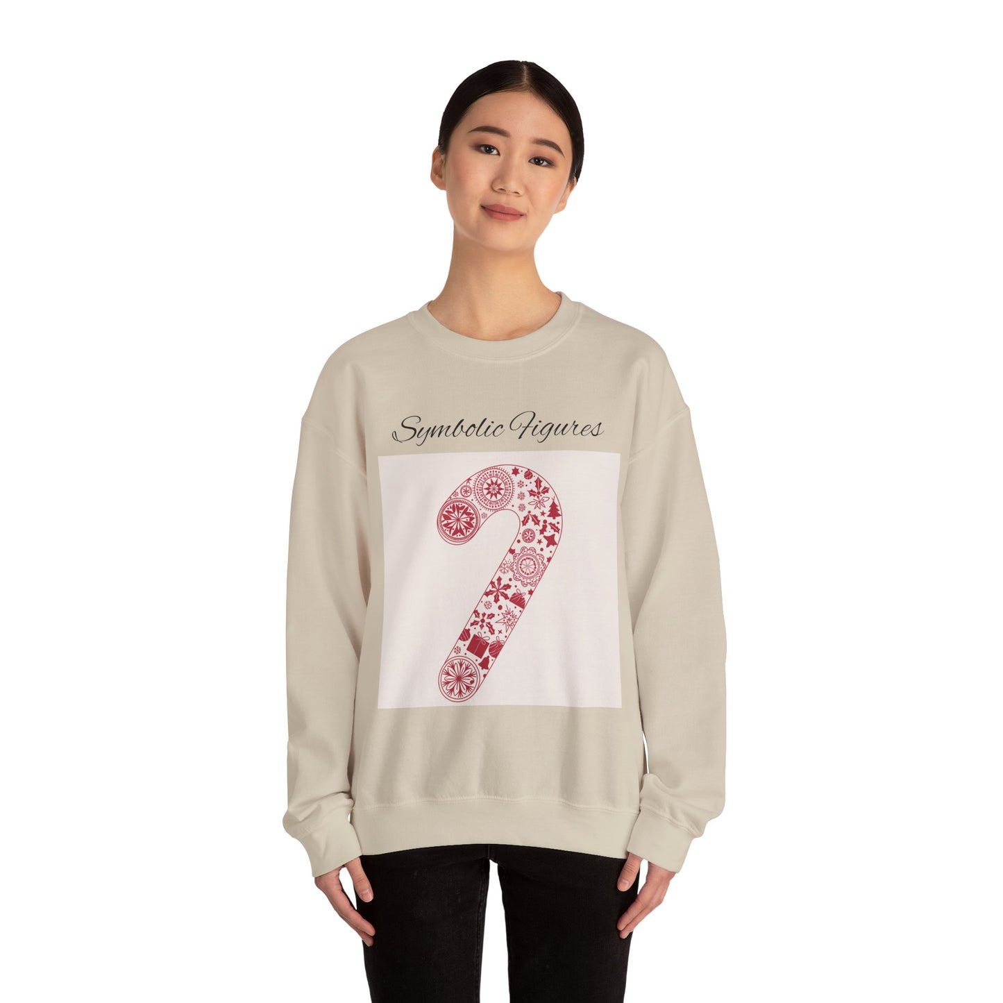 Stylish Candy Cane Sweatshirt for Cozy Winter Days, Unisex Crewneck, Holiday Apparel, Christmas Gift, Winter Wardrobe, Seasonal Fashion