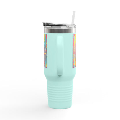 Colorful Insulated Travel Mug | 40oz, Travel Cup for Coffee, Vibrant Drinkware, Fitness Mug, Gifts for Him, Art Travel Mug