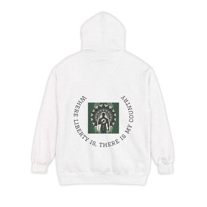 Patriotic Garment-Dyed Hoodie, Casual Sweatshirt, College Spirit Wear, Unisex Apparel, Comfortable Layering, Gift for Students