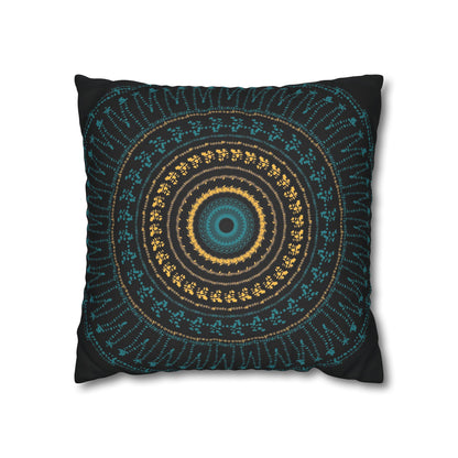 Mandala Faux Suede Pillowcase, Decorative Throw Pillow, Boho Home Decor, Unique Gift, Cozy Living Room Accent