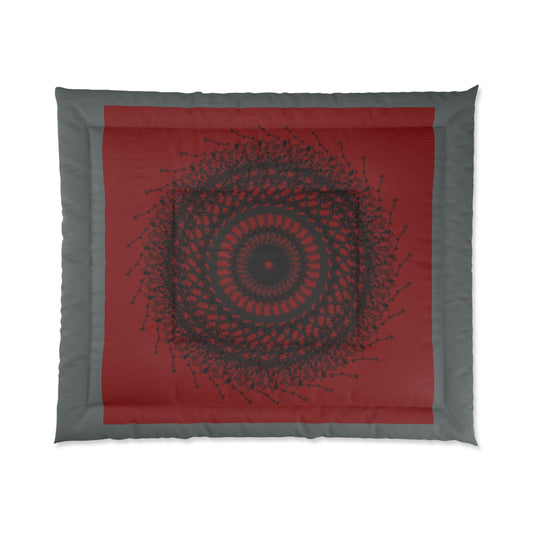 Bohemian Mandala Comforter - Cozy Red Bedding for Relaxation
