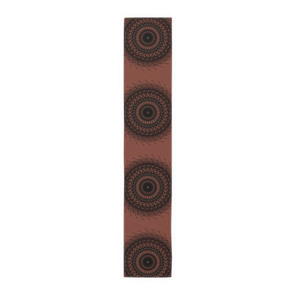 Bohemian Spiral Table Runner | Cotton & Poly | Rustic Home Decor