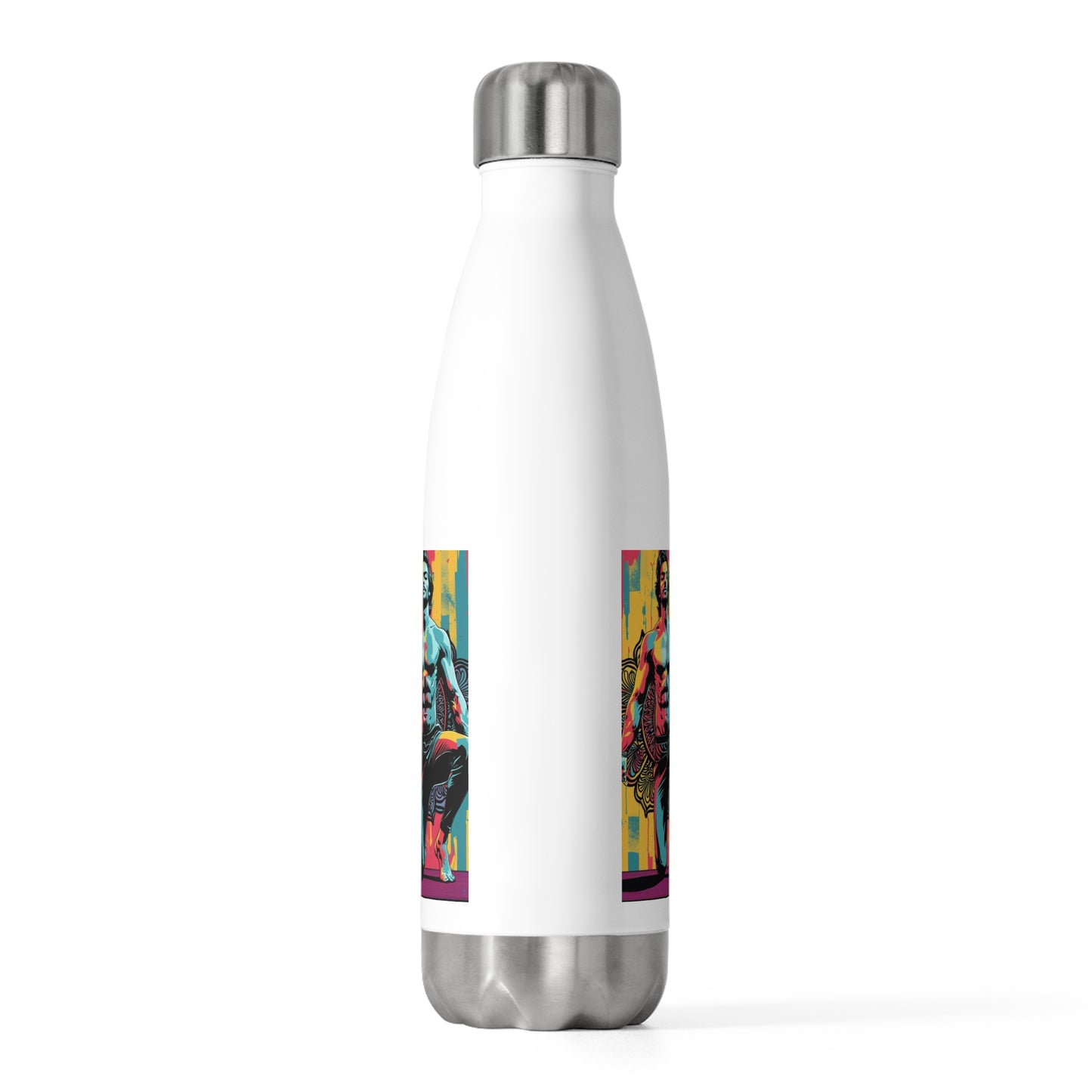 Colorful Insulated Water Bottle with Fitness Design - Motivational Gift for Gym Lovers, Sporty Style, Outdoor Hydration, Workout [...]
