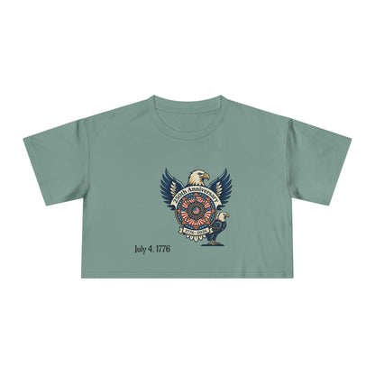 Patriotic Eagle Crop Tee – July 4, 1776 Independence Day Graphic
