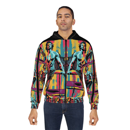 Vibrant Artistic Unisex Zip Hoodie, Colorful Zip Up, Comfortable Wear, Gift for Art Lovers, Casual Streetwear, Unique Fashion Statement