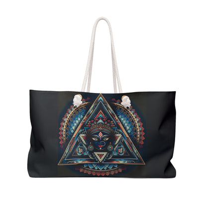 Boho Weekender Bag with Mandala Design, Yoga Travel Tote, Gym Bag, Overnight Essentials, Festival Accessory, Spiritual Gift