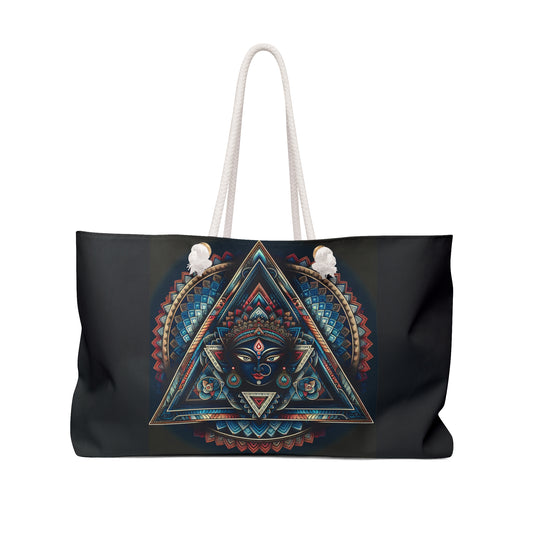 Boho Weekender Bag with Mandala Design, Yoga Travel Tote, Gym Bag, Overnight Essentials, Festival Accessory, Spiritual Gift