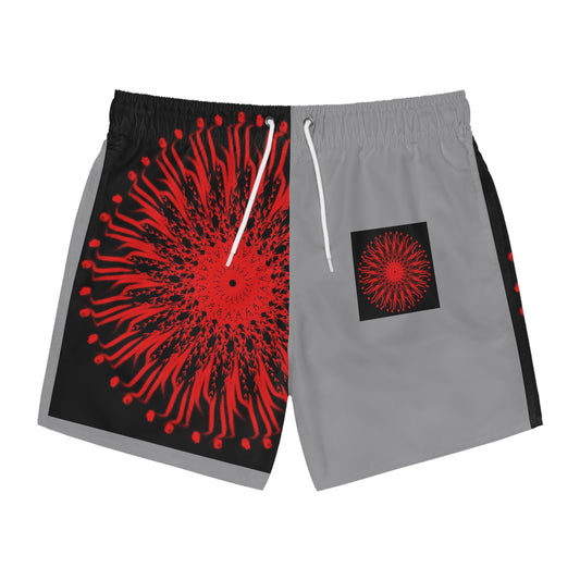 Vibrant Patterned Swim Trunks, Men's Beachwear, Summer Essentials, Pool Party Attire, Trendy Swimwear, Vacation Gear