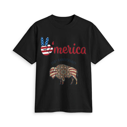 America 250th Anniversary Bison T-Shirt – Patriotic USA Celebration Tee