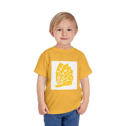 Sunny Leaf Toddler Tee, Cute Kid's Shirt, Summer Outfit, Nature Inspired Tee, Gift for Toddlers, Playtime Clothing, Eco-Friendly Tee