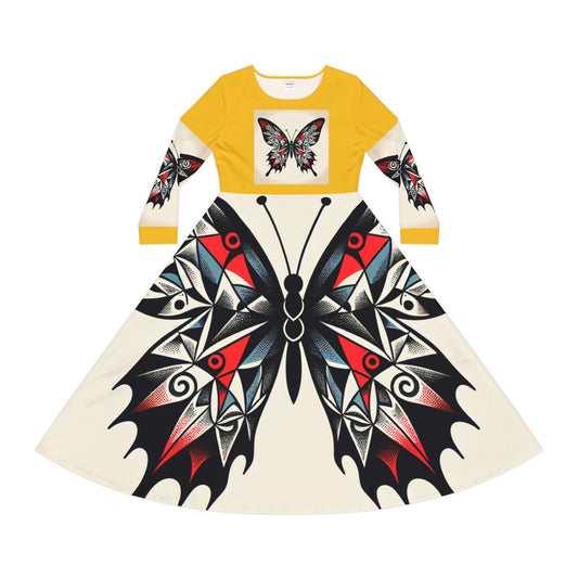 Women's Long Sleeve Dance Dress with Eye-Catching Butterfly Design - Ideal for Recitals, Spring Festivities, or Casual Wear, Dance [...]