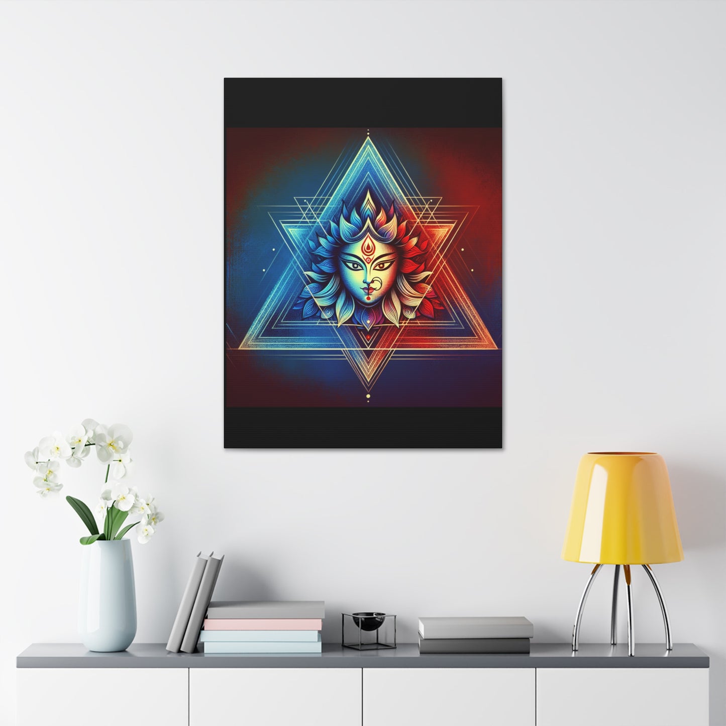 Durga Mandala Zen Triangle Canvas Print
