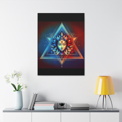 Durga Mandala Zen Triangle Canvas Print