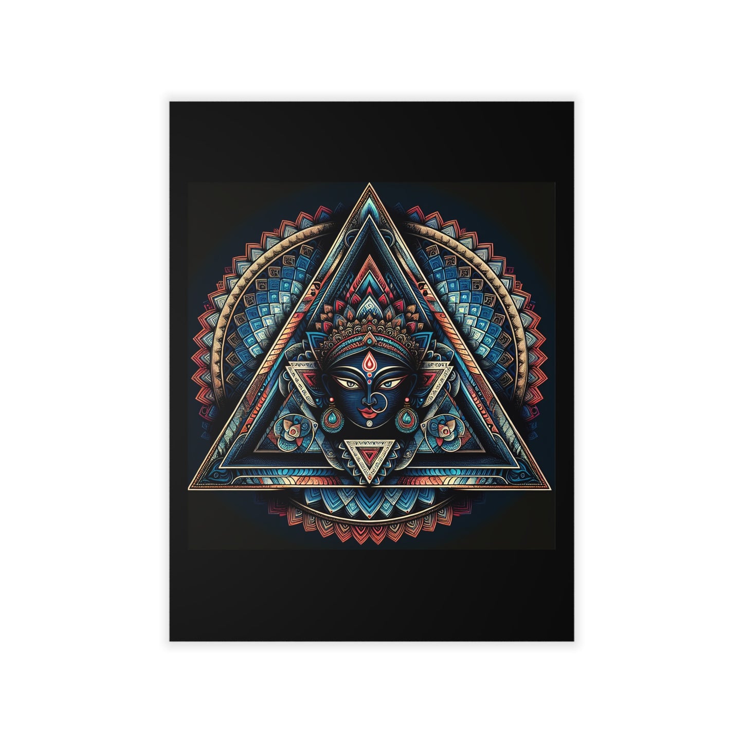 Geometric Goddess Mandala Wall Decal — Spiritual Triangle Art Poster