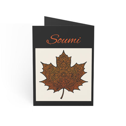 Autumn Mandala Maple Greeting Card — "Fall is proof that change is beautiful"