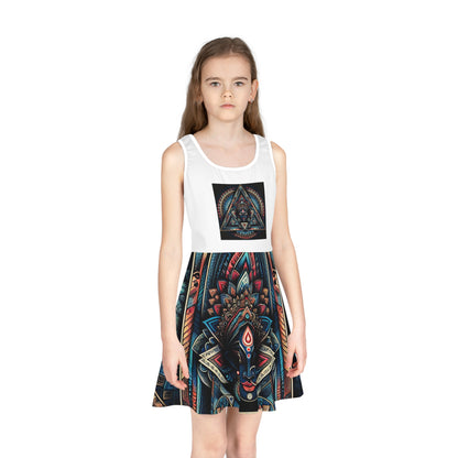 Bohemian Girls' Sleeveless Sundress, Summer Dress, Festival Wear, Vacation Outfit, Casual Sunshine Dress, Gifts for Daughters