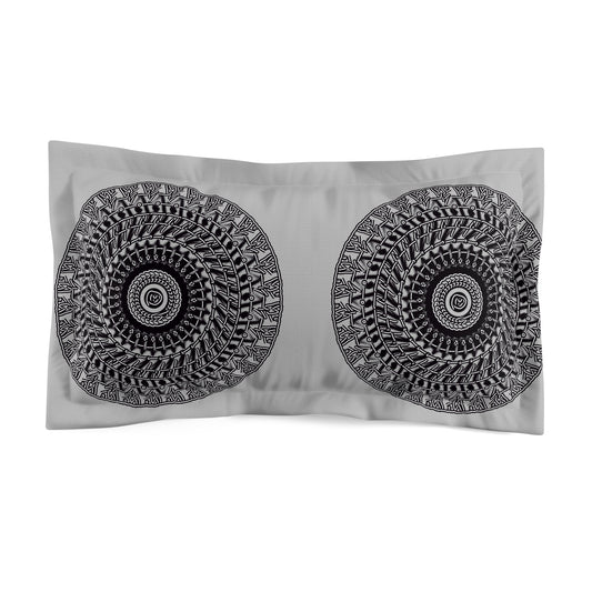 Elegant Black and White Mandala Microfiber Pillow Sham - Modern Home Decor