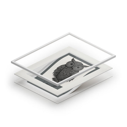 Joyful Owl Fine Art Print — Passepartout Frame