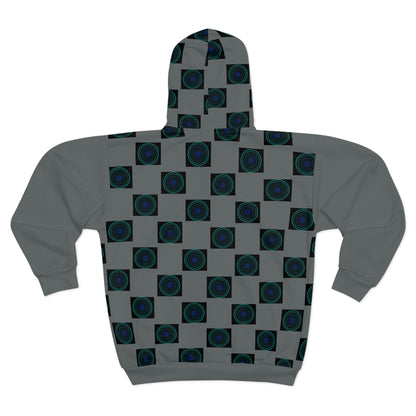 Geometric Print Unisex Zip Hoodie, Cozy Zip-Up Jacket, Stylish Layering Piece, Unique Patterned Hoodie, Perfect Gift for Men and Women