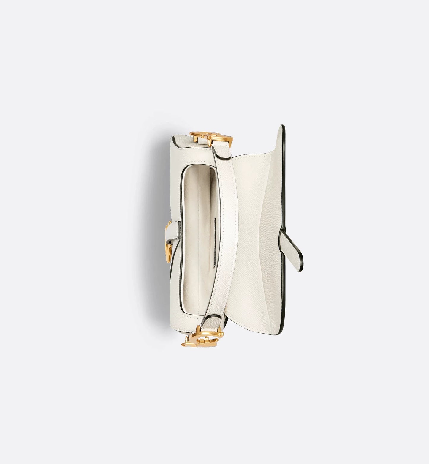 Mini Saddle Bag with Strap Latte Grained Calfskin