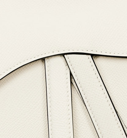 Mini Saddle Bag with Strap Latte Grained Calfskin