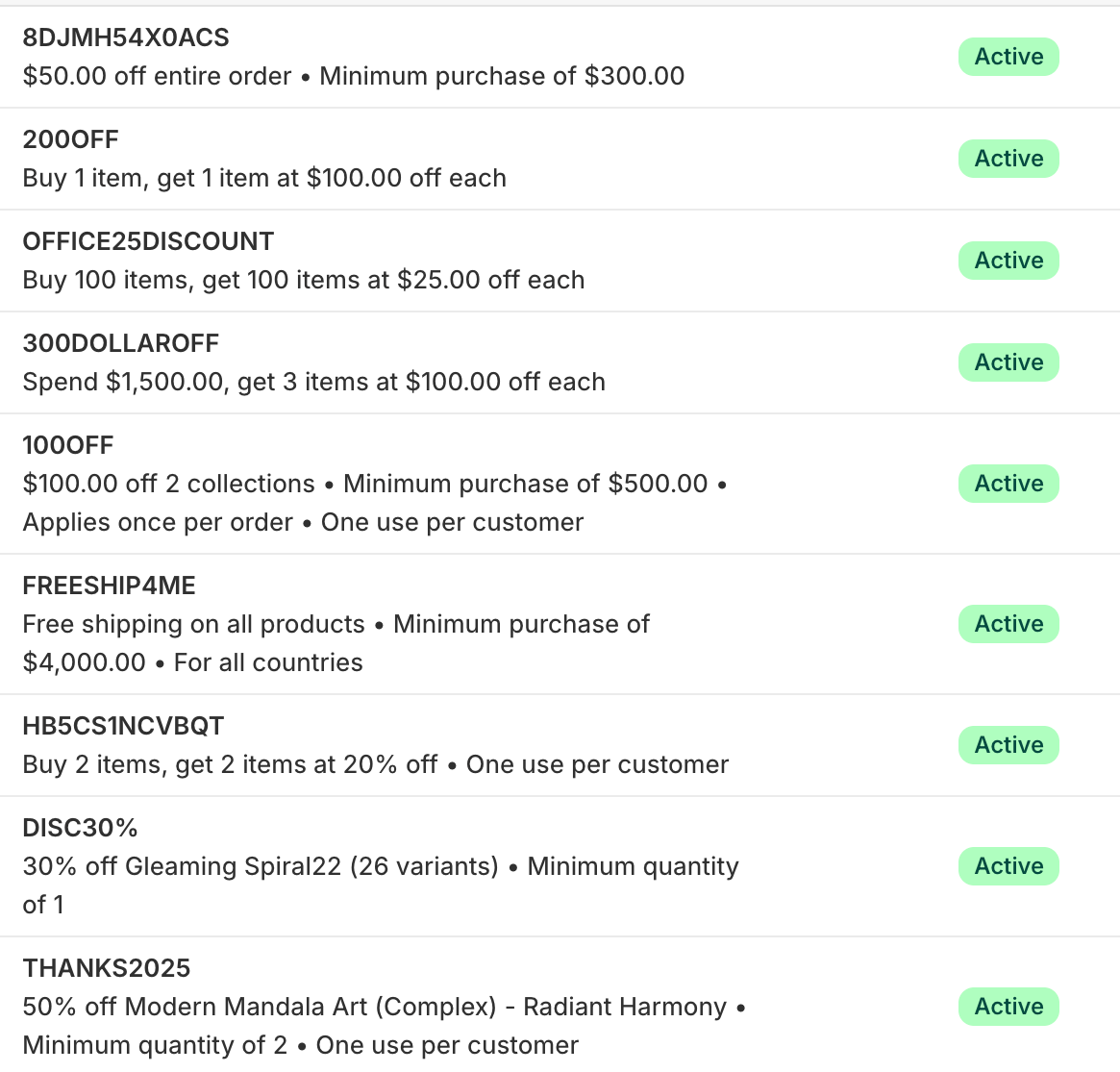 Discount Coupons